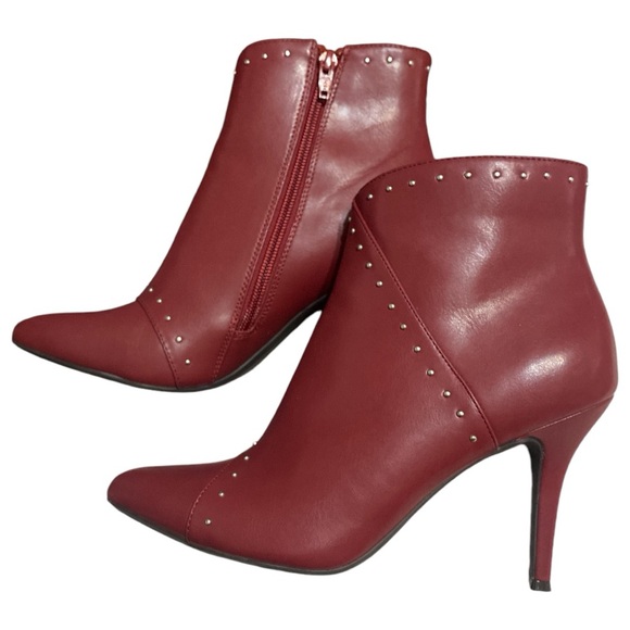 The Limited Ankle Heeled Boots & Booties Pointed Toe Silver Studded Beaded Sz 8 - Picture 5 of 15